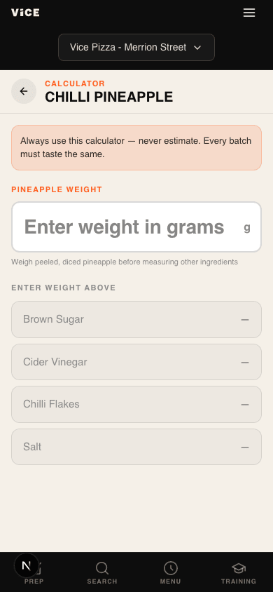Chilli pineapple recipe calculator